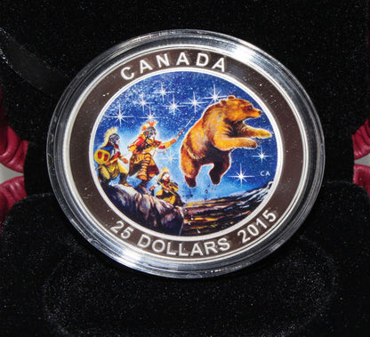 2015 Canada Silver 999 Star Charts The Great Ascent $25 Colored Proof Coin