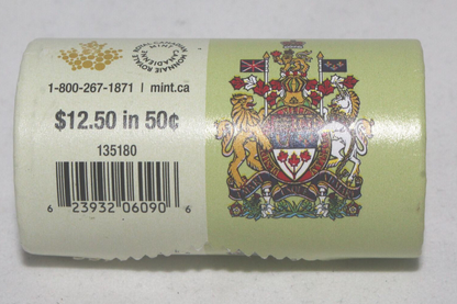 2015 Canada Royal Canadian Mint 50 Cent Uncirculated Mint Roll