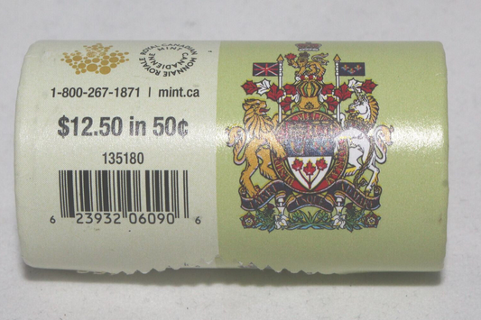 2015 Canada Royal Canadian Mint 50 Cent Uncirculated Mint Roll