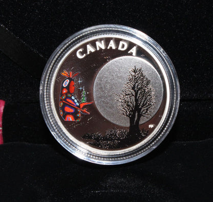 2018 Canada Silver 999 Thirteen Teachings Little Spirit Moon $3 Colored Coin