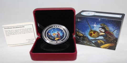 2015 Canada Silver 999 Star Charts The Wounded Bear $25 Colored Proof Coin