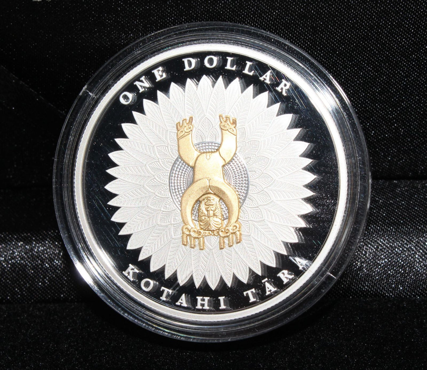 2014 New Zealand Silver 1 Oz 999 Papatuanuku Ranginui $1 Proof Gold Plated Coin.