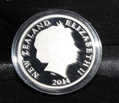 2014 New Zealand Silver 1 Oz 999 Papatuanuku Ranginui $1 Proof Gold Plated Coin.