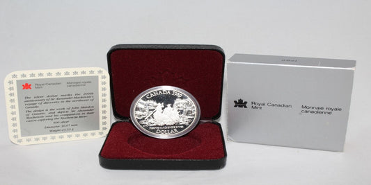 1989 Canada Silver 200th Anniversary Mackenzie’s Voyage Proof $1 Coin