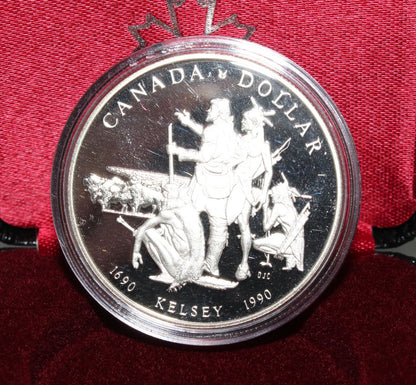 1990 Canada Silver 300th Anniversary Henry Kelsey’s Exploration Proof $1 Coin