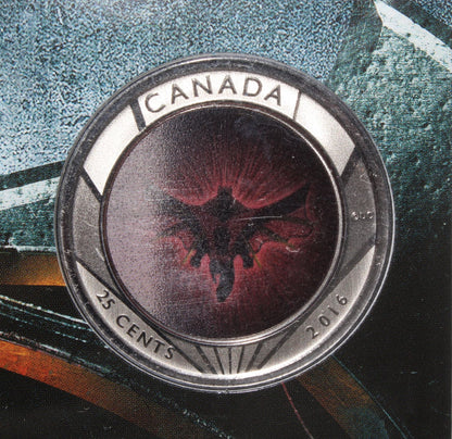 2016 Canada Batman vs Superman Dawn of Justice Lenticular 25 Cent Carded Coin