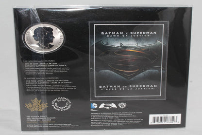 2016 Canada Batman vs Superman Dawn of Justice Lenticular 25 Cent Carded Coin