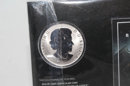 2016 Canada Batman vs Superman Dawn of Justice Lenticular 25 Cent Carded Coin