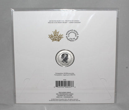 2017 Canada Silver 999 Spirit of Canada $3 Carded Coin
