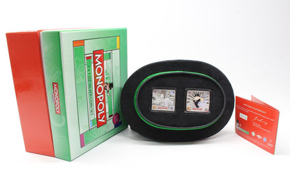 2013 Niue Monopoly 2x 1oz Silver Coin Set New Zealand Mint Hasbro TopHat Display