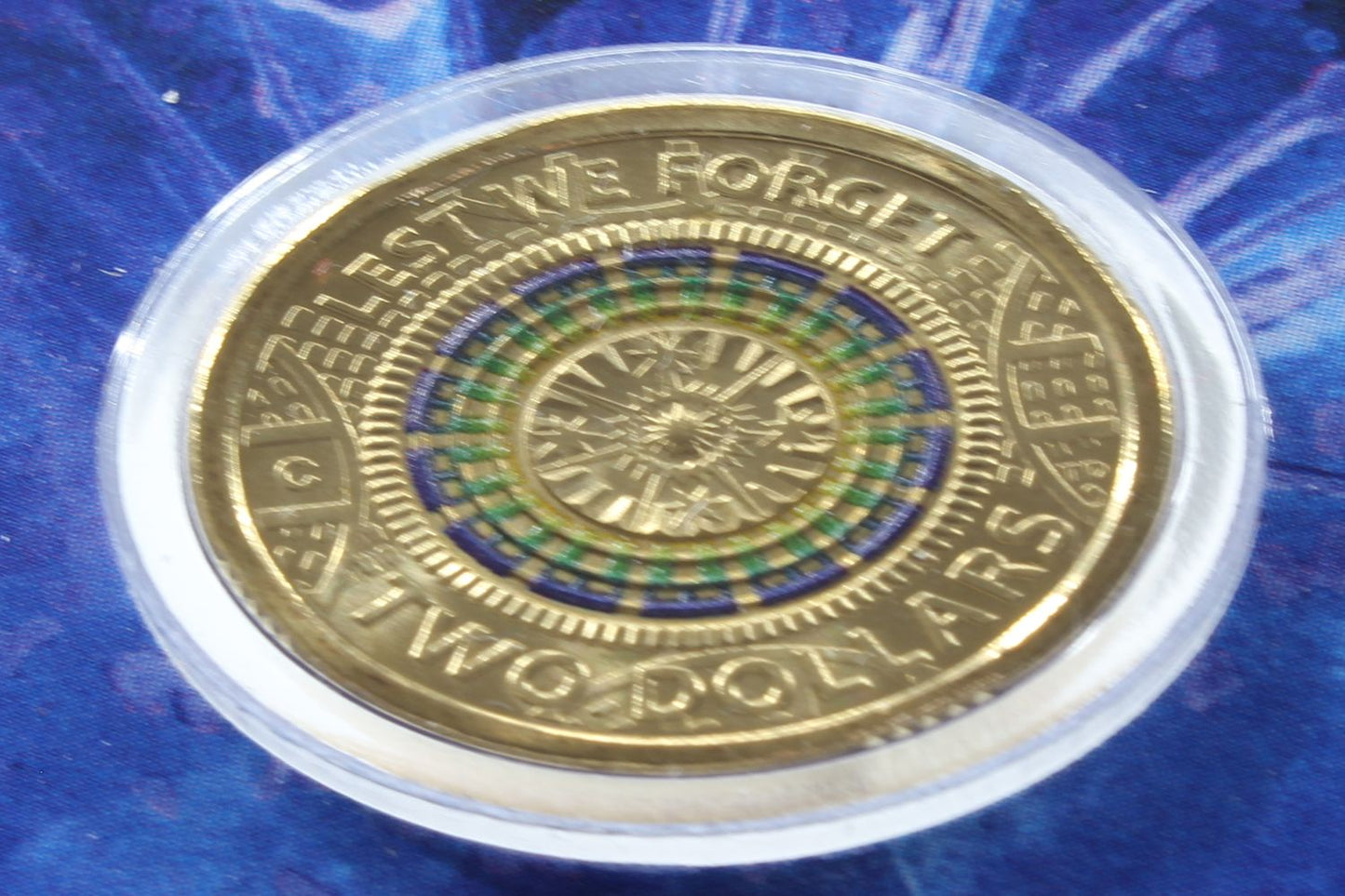 2017 Australia $2 Lest We Forget 'C' Mintmark Coloured UNC Coin On Card