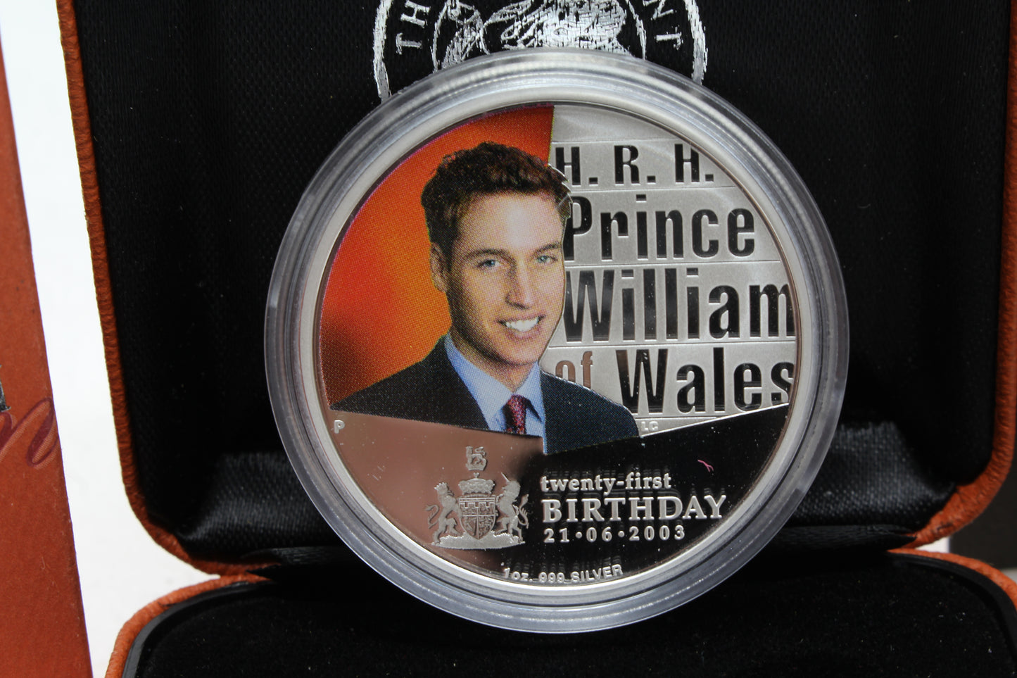 2003 Perth Mint $1 Prince William of Wales 21st Birthday 1$ Silver Proof Coin.