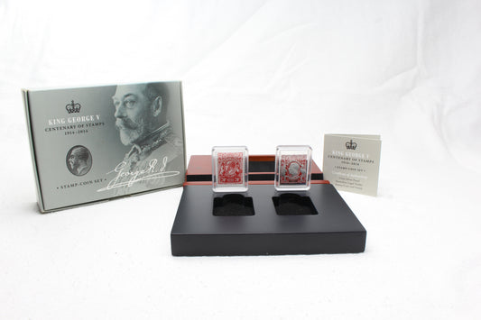 2014 King George V Centenary of Stamps 1/2oz Silver Proof Stamp & Coin Set