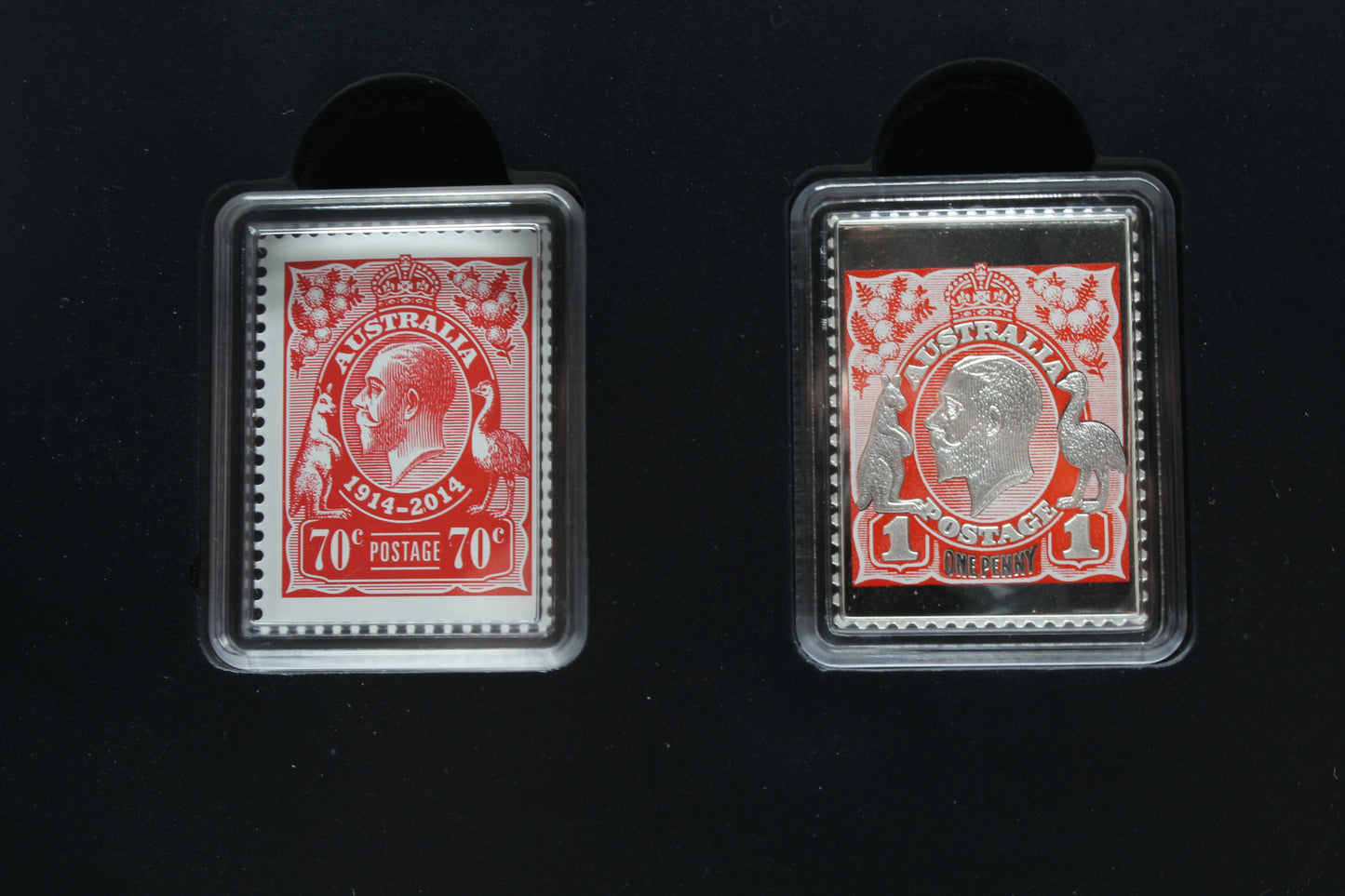 2014 King George V Centenary of Stamps 1/2oz Silver Proof Stamp & Coin Set